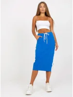 Dámska tepláková sukňa RV SD 8073.73P Tmavomodrá s bielou - Rue Paris