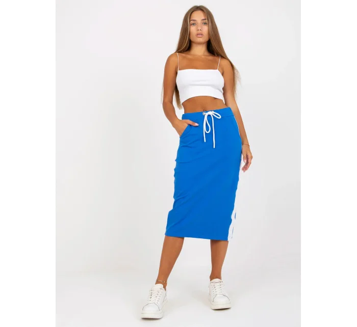 Dámska tepláková sukňa RV SD 8073.73P Tmavomodrá s bielou - Rue Paris