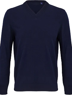 Men Pánský svetr s výstřihem do V night blue model 22500678 - NEOBLU