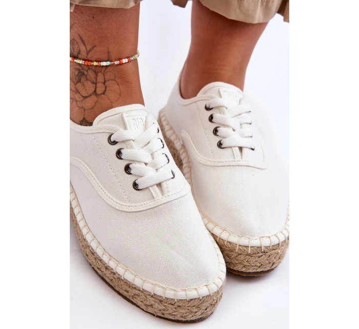 Sznurowane Trampki Espadryle Big Star LL274833 Białe Sznurowane Trampki Espadryle Big Star LL274833 Białe