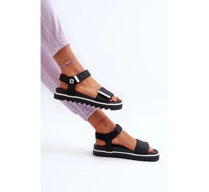 Damskie Sandały Na Platformie Big Star NN274778 Czarne Damskie Sandały Na Platformie Big Star NN274778 Czarne