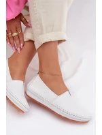 Kožené dámské polobotky model 22013910 Bílé - S.Barski Kožené dámské polobotky model 22013910 Bílé - S.Barski