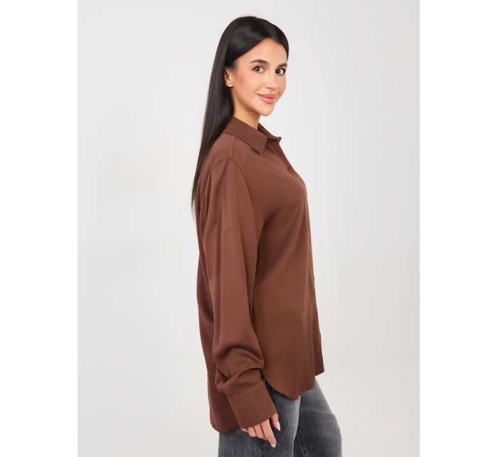 Košeľa LK KS 510197.12P hnedá