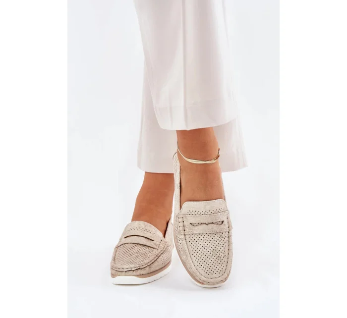 Mokasíny 25PB02-9039 bielo-strieborné - Krok vo veľkom štýle