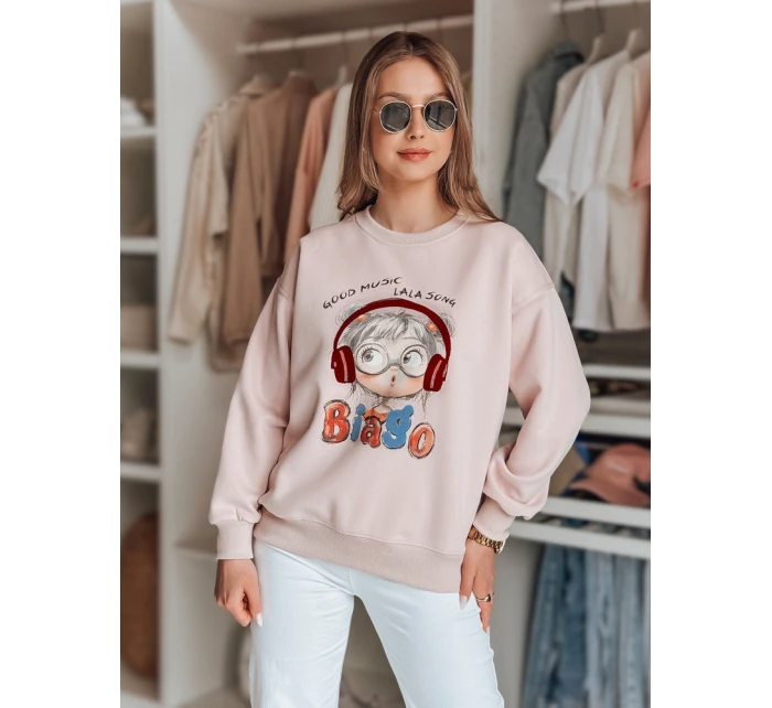 Dámska mikina s potlačou LALA VIBE pink FashionStreet BY1505