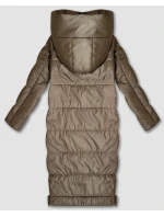 Dámska béžová dlhá bunda s ľahkou potlačou S'West (B8509-12)