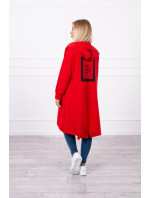 Pláštenka s kapucňou oversize červená