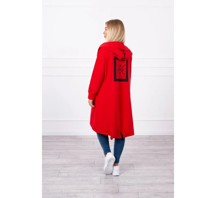 Pláštěnka s kapucí oversize červená