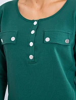 Súprava s gombíkovým výstrihom zelenej farby