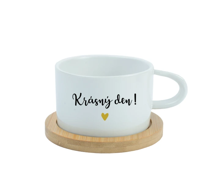 KRÁSNÝ DEN! - bílý hrníček makronka 200 ml