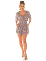 Sexy Summer Flowers Overall with elastic Waistband