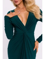 Dámské šaty model 20849710 tmavě zelené - Moe Dámské šaty model 20849710 tmavě zelené - Moe