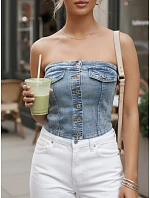 Dámsky korzetový top GORSETORA modrý FashionStreet RY2826