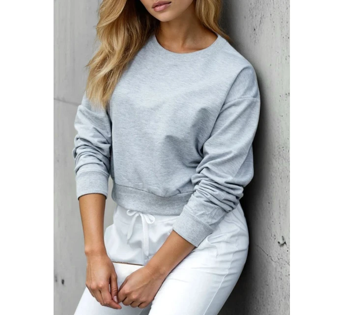 FashionStreet dámska klasická svetlosivá mikina BY1525