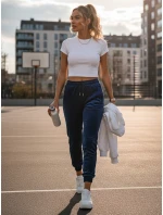 Dámske velúrové modré tepláky FashionStreet UY2836