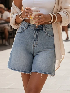 Dámske džínsové šortky modré FashionStreet SY0499