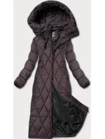 Dlhá hnedá dámska zimná bunda s kapucňou Libland (7832) Dlhá hnedá dámska zimná bunda s kapucňou Libland (7832)