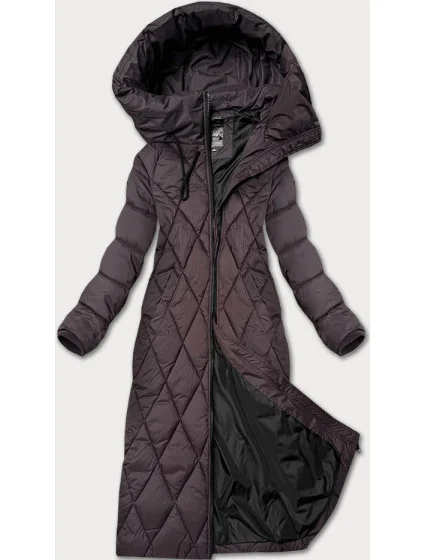 Dlhá hnedá dámska zimná bunda s kapucňou Libland (7832) Dlhá hnedá dámska zimná bunda s kapucňou Libland (7832)