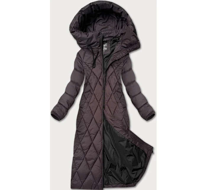 Dlhá hnedá dámska zimná bunda s kapucňou Libland (7832) Dlhá hnedá dámska zimná bunda s kapucňou Libland (7832)