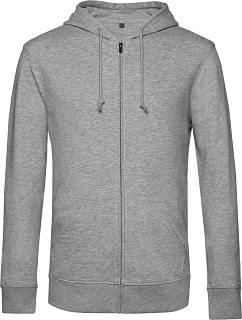 B&C Inspire Zipped Hood_° Pánska mikina s kapucňou 01.U35B melírovaná sivá
