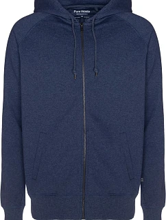 Pure Waste HJUB Unisex mikina s kapucňou 74.HJUB tmavomodrá melírovaná