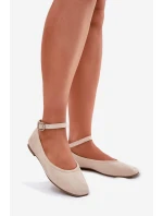 Eko Zamszowe Baleriny Z Paskiem I Klamrą Beżowe Deomira Eko Zamszowe Baleriny Z Paskiem I Klamrą Beżowe Deomira