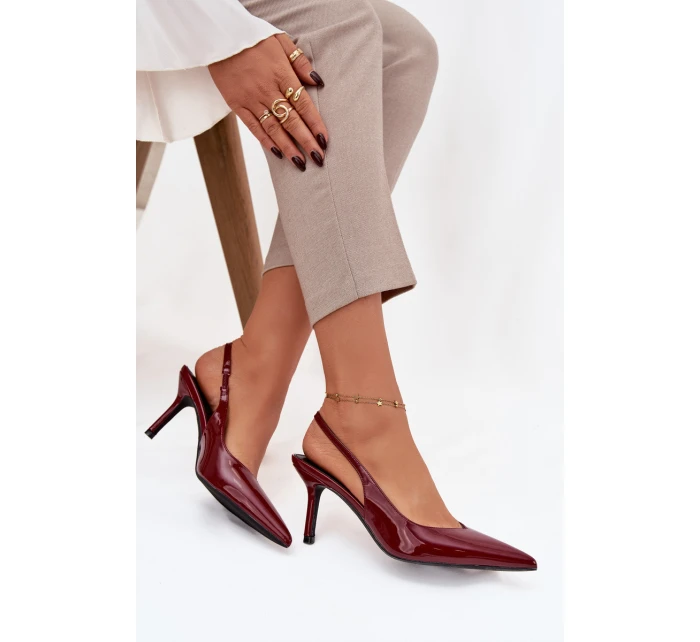 Lakované lodičky na jehlovém podpatku bordó Phelia Lakované lodičky na jehlovém podpatku bordó Phelia