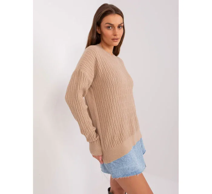 Sweter AT SW model 18884774 beżowy - FPrice Sweter AT SW model 18884774 beżowy - FPrice