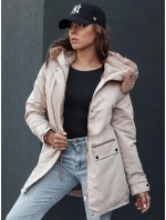 Dámská zimní bunda parka s kapucí béžová Dstreet model 21979645 - FashionStreet