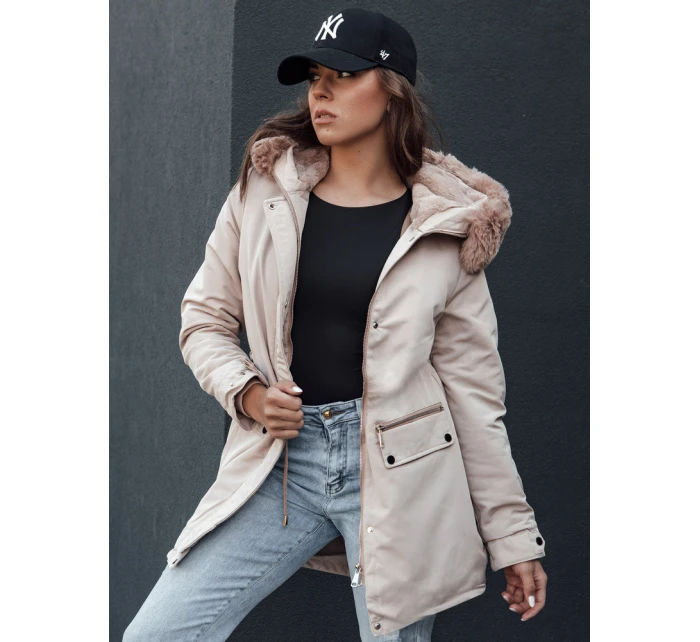Dámská zimní bunda parka s kapucí béžová Dstreet model 21979645 - FashionStreet