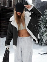 Dámska čierna bunda z ovčej kože ramones FashionStreet TY5237z