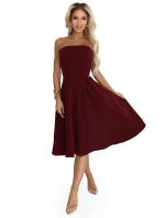 rozšířené midi šaty pro  vínové model 21735047 - numoco