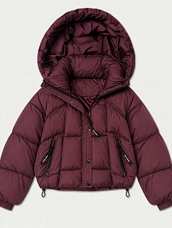 Krótka damska kurtka zimowa bordowa model 22553167 - S'WEST