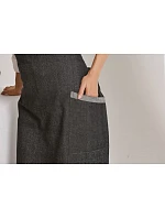 PR 122 Zástěra s laclem a kapsami grey denim model 22452057 - Premier PR 122 Zástěra s laclem a kapsami grey denim model 22452057 - Premier