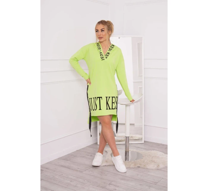 Šaty s kapucňou a potlačou pistácie Šaty s kapucňou a potlačou pistácie