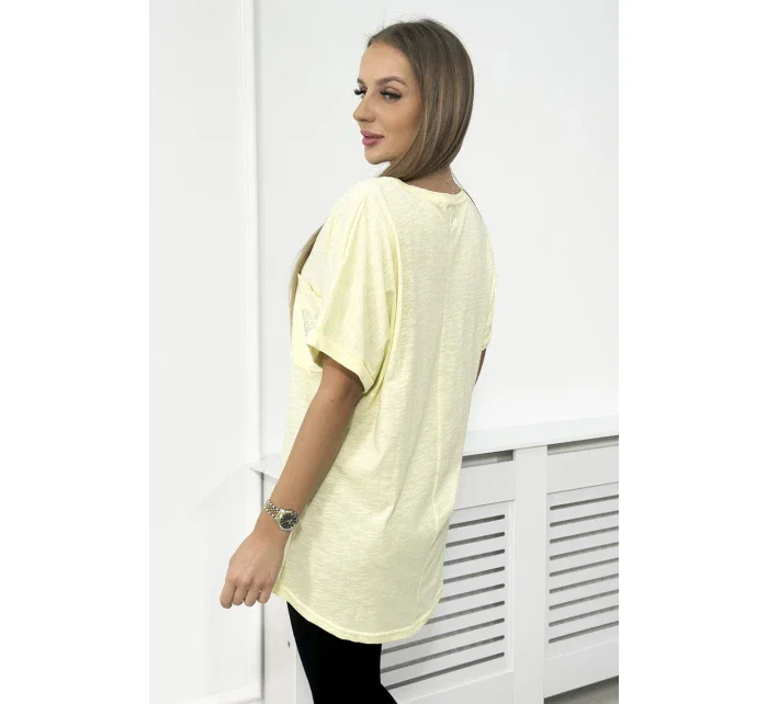 Bavlnená blúzka s vreckami žltá