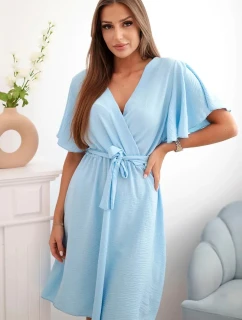 Šaty s vrstveným výstrihom modré