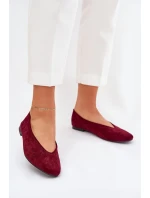 Klasyczne Baleriny Z Eko Zamszu Bordowe Osallin