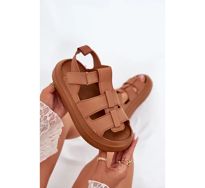 Sandały Damskie Na Platformie Camel Nitavelia Sandały Damskie Na Platformie Camel Nitavelia