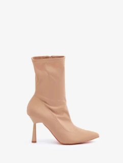 Materiál Kotníkové topánky na podpätku Tmavo béžová Amune