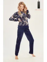 Dámské pyžamo Venus model 19373381 Tmavě modrá vzor - Taro Dámské pyžamo Venus model 19373381 Tmavě modrá vzor - Taro