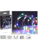 DRÔTENÉ SVETLÁ GIRLANDA NA BATÉRIE 80 VIEDOL VIAC FARIEB