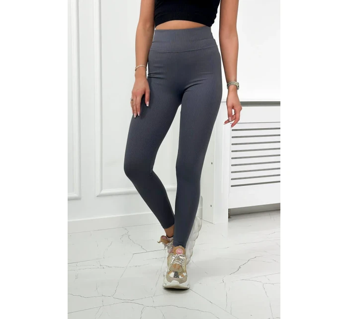 Pruhované legíny v grafitovej farbe Pruhované legíny v grafitovej farbe