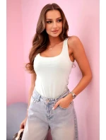 Dámská halenka na ramínka s výstřihem tmavá máta Dámská halenka na ramínka s výstřihem tmavá máta