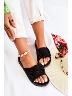 Klasyczne Zamszowe Klapki Z Kokardą Czarne Hayle