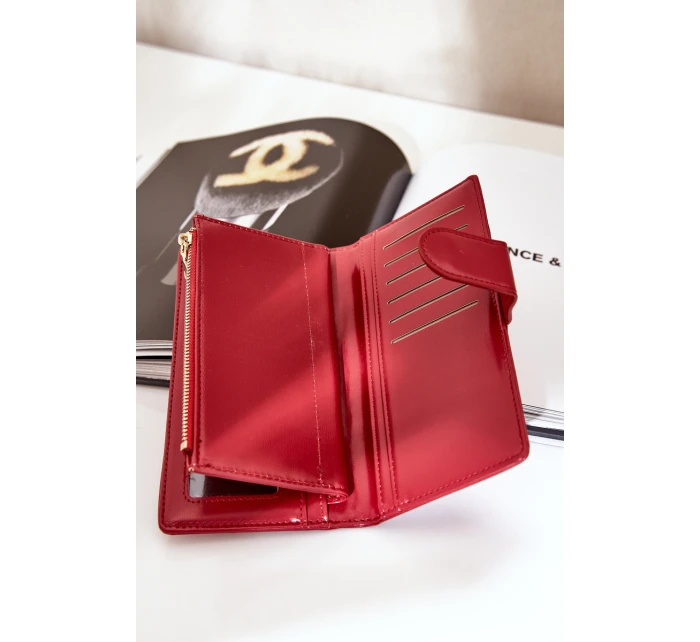 Portfel Damski Z Eko Skóry Czerwony Kalinessa