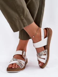 Dámské Sandály S Přezkou model 21697903 Bílé - Inblu