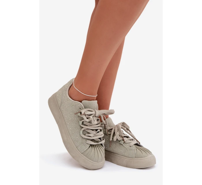 Ozdobené dámské tenisky zelené Calissea