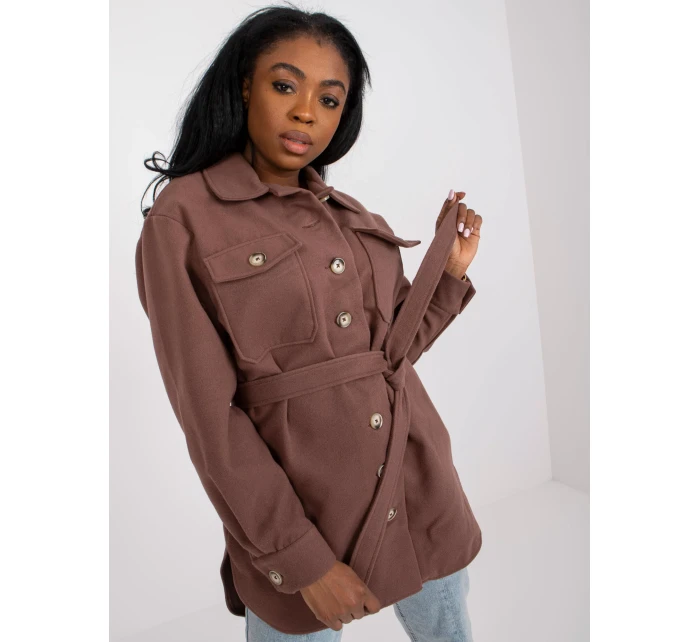 Dámska košeľa-LK-KS-508481.88-hnedá Dámska košeľa-LK-KS-508481.88-hnedá