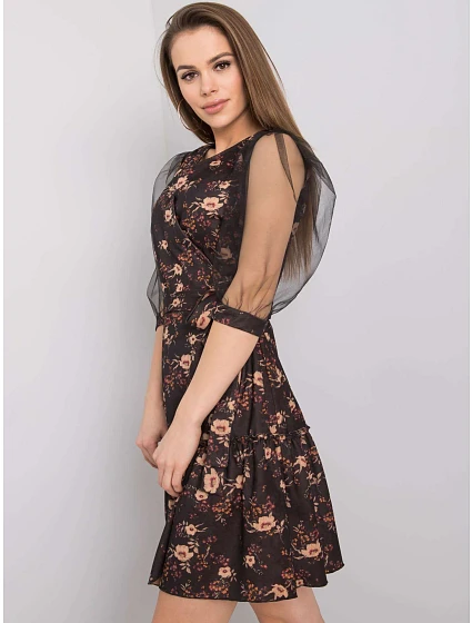 Šaty LK SK model 14842366 černá a béžová - FPrice Šaty LK SK model 14842366 černá a béžová - FPrice